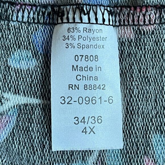 Woman Within Open Cardigan Women Size 4X Black Multicolor Long Sleeve Floral - Picture 7 of 12